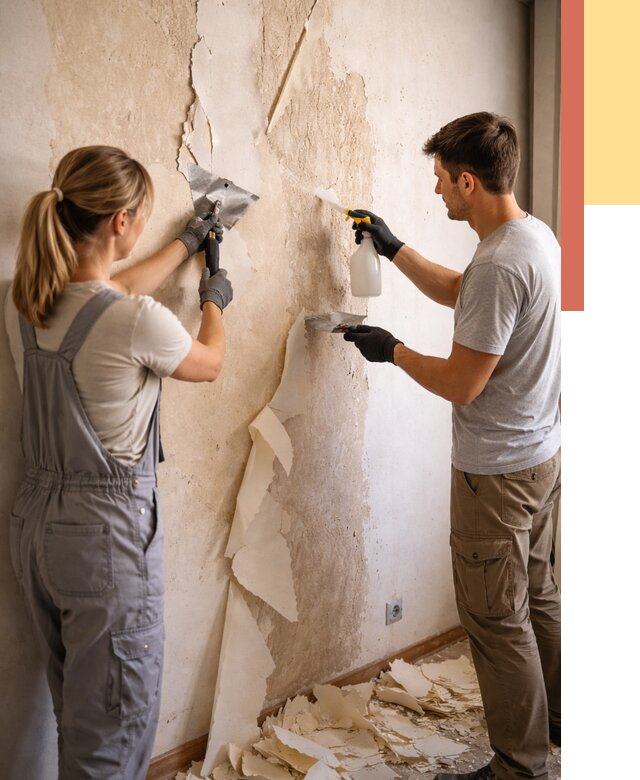 Снятие старых обоев в Урюпинске от 5408 руб. под ключ недорого | ОТДЕЛОЧНИК-Рюп