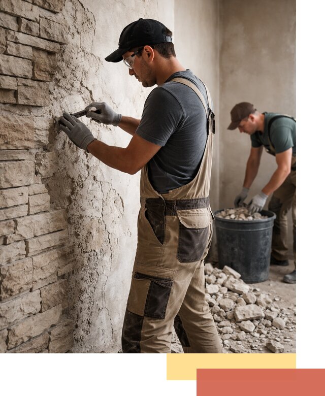 Демонтаж декоративного камня в Урюпинске профессионально и безопасно