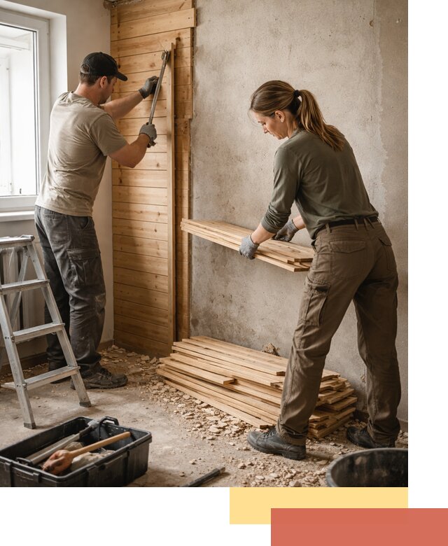 Демонтаж вагонки со стен в Урюпинске — профессиональный демонтаж