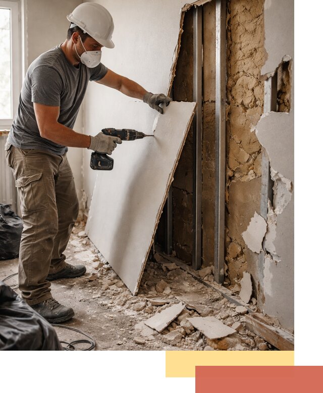 Демонтаж гипсокартона со стен в Урюпинске качественно и быстро