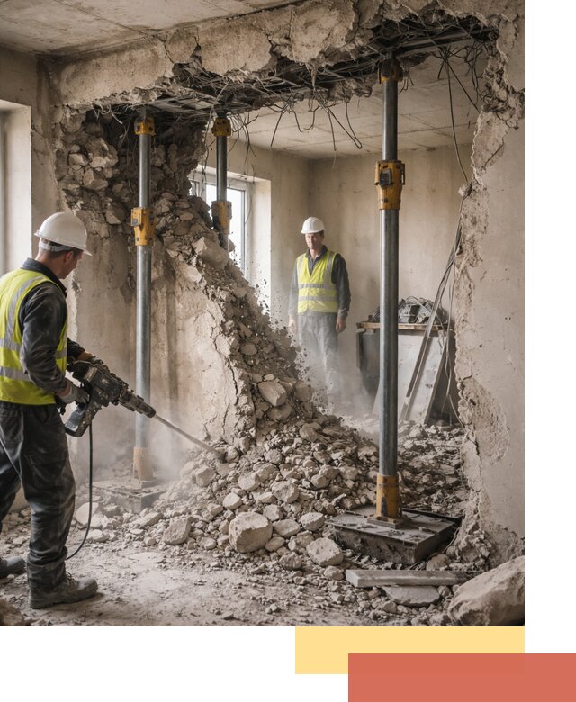 Снос несущих стен в Урюпинске с гарантией безопасности и качества