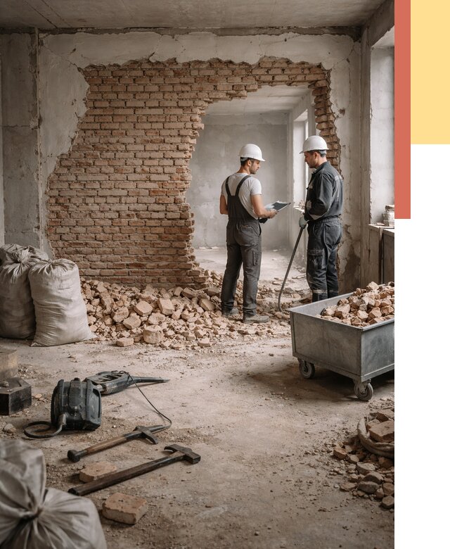 Демонтаж кирпичных стен в Урюпинске от 4326 руб. — быстро, недорого, под ключ | ОТДЕЛОЧНИК-Рюп