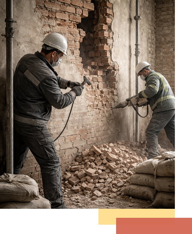 Демонтаж кирпичных стен в Урюпинске быстро и безопасно