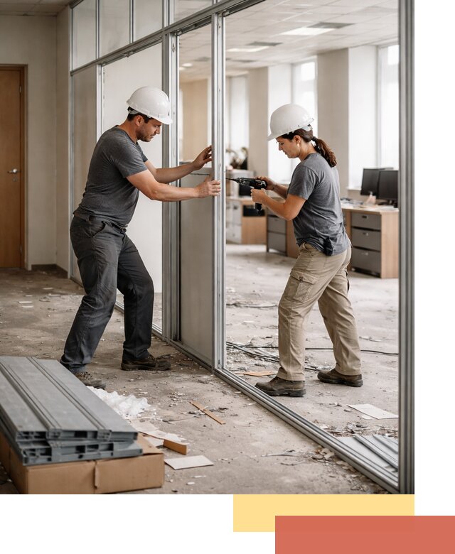 Демонтаж алюминиевых перегородок в Урюпинске быстро и аккуратно