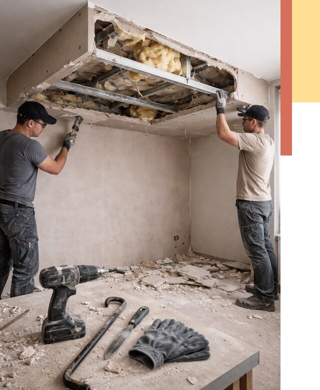 Демонтаж короба из гипсокартона в Урюпинске от 1566 руб. — быстро и недорого | ОТДЕЛОЧНИК-Рюп