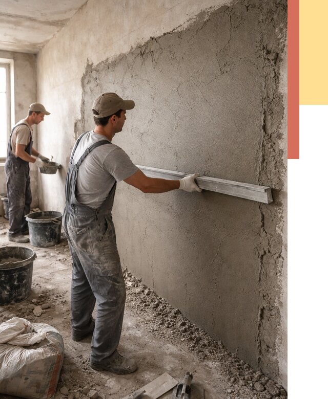 Цементная штукатурка стен в Урюпинске от 4635 руб/м2 — быстро и недорого | ОТДЕЛОЧНИК-Рюп