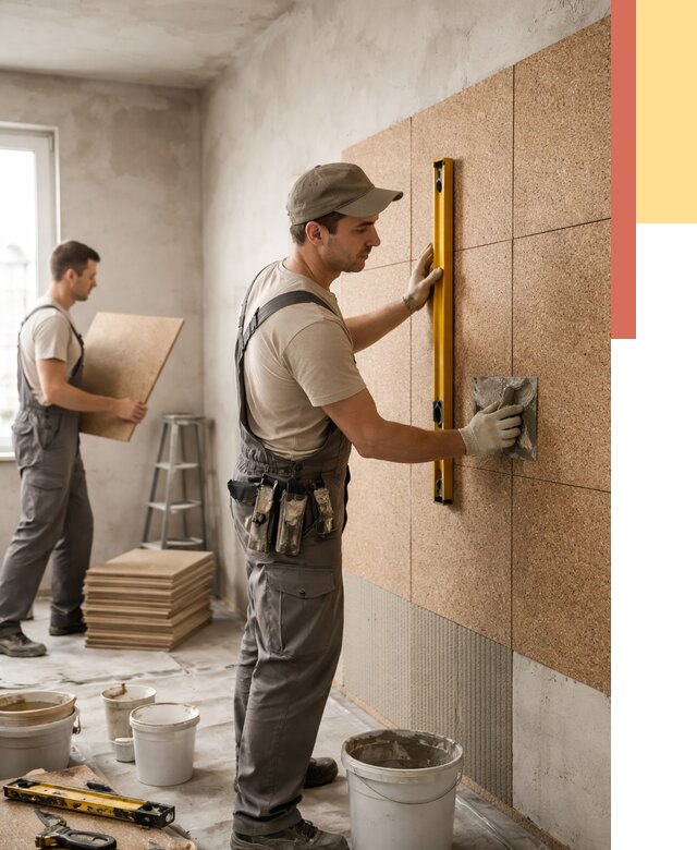 Монтаж пробковых панелей на стены в Урюпинске от 3605 руб. — ОТДЕЛОЧНИК-Рюп