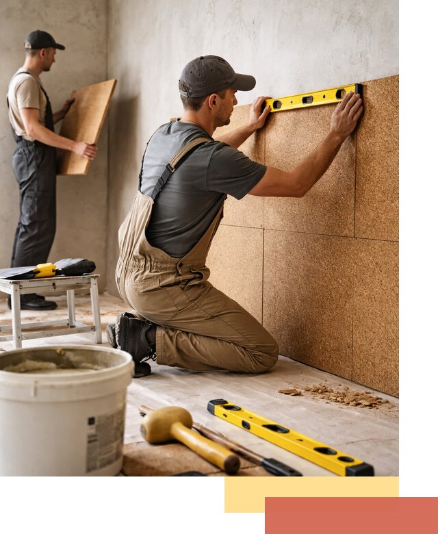 Монтаж пробковых панелей на стены в Урюпинске быстро и качественно