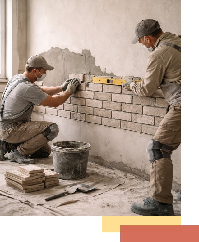 Монтаж декоративного кирпича профессионально в Урюпинске