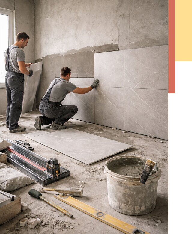 Облицовка стен керамогранитом в Урюпинске от 4326 руб./м² — услуги под ключ | ОТДЕЛОЧНИК-Рюп