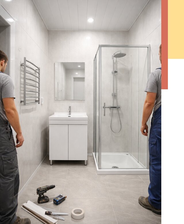 Отделка ванной комнаты панелями ПВХ в Урюпинске от 4635 руб. за м2 | ОТДЕЛОЧНИК-Рюп