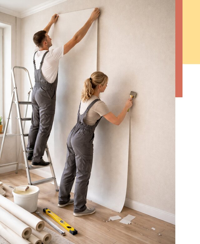 Поклейка флизелиновых обоев в Урюпинске от 6181 руб. | Быстро и недорого — ОТДЕЛОЧНИК-Рюп