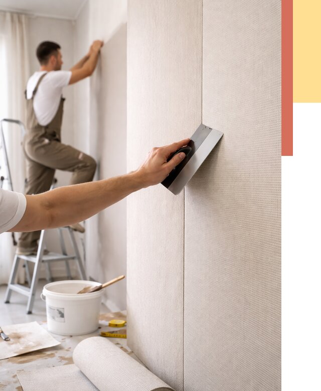 Поклейка текстильных обоев в Урюпинске от 4635 руб. под ключ | ОТДЕЛОЧНИК-Рюп