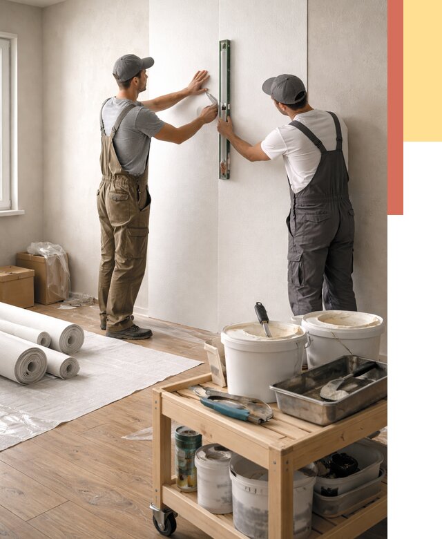 Поклейка стеклообоев в Урюпинске от 6696 руб. за м2 — быстро и недорого | ОТДЕЛОЧНИК-Рюп