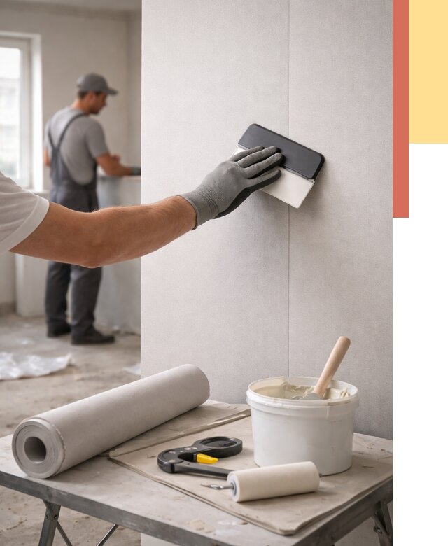 Поклейка обоев под покраску в Урюпинске от 3605 руб. за м2 | ОТДЕЛОЧНИК-Рюп