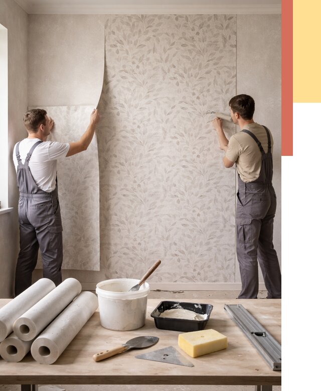 Поклейка обоев с подбором рисунка в Урюпинске от 3605 руб. | ОТДЕЛОЧНИК-Рюп - быстро и недорого