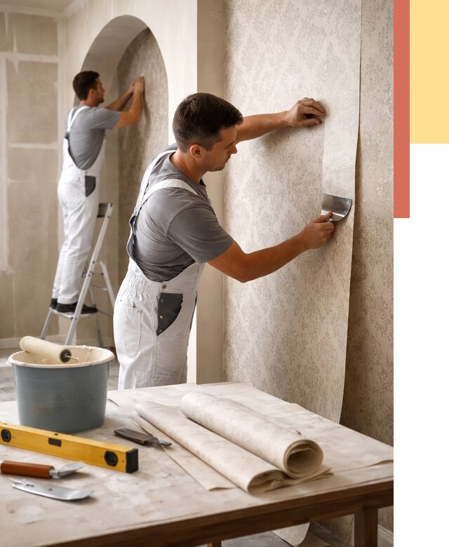 Поклейка обоев на сложные стены в Урюпинске от 2884 руб. под ключ | ОТДЕЛОЧНИК-Рюп