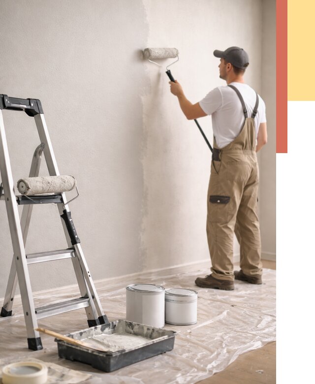 Покраска стен латексной краской в Урюпинске от 4635 руб. за м2 | ОТДЕЛОЧНИК-Рюп