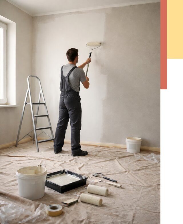 Покраска стен моющейся краской в Урюпинске от 361 руб./м² — быстро и недорого | ОТДЕЛОЧНИК-Рюп