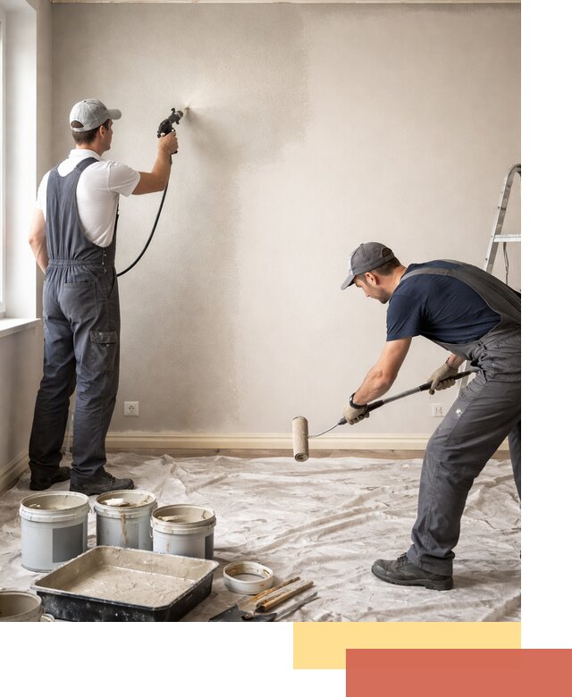 Покраска стен моющейся краской и защита поверхностей в Урюпинске