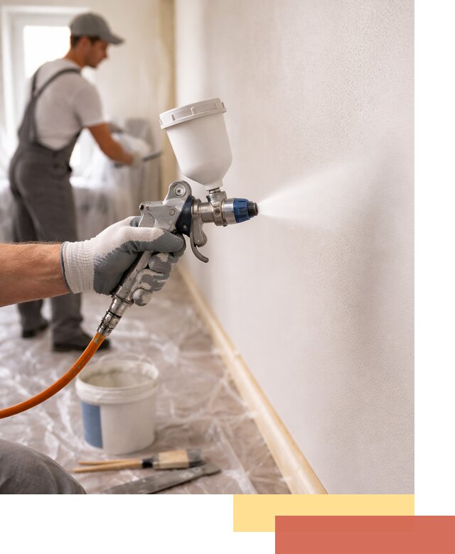 Покраска стен краскопультом в Урюпинске быстро и качественно