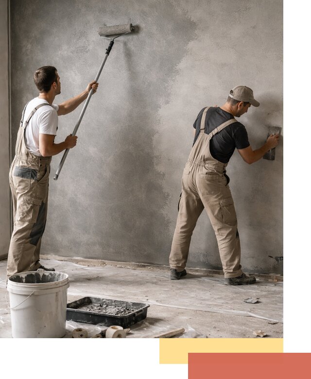 Покраска стен под бетон в Урюпинске профессионально и недорого