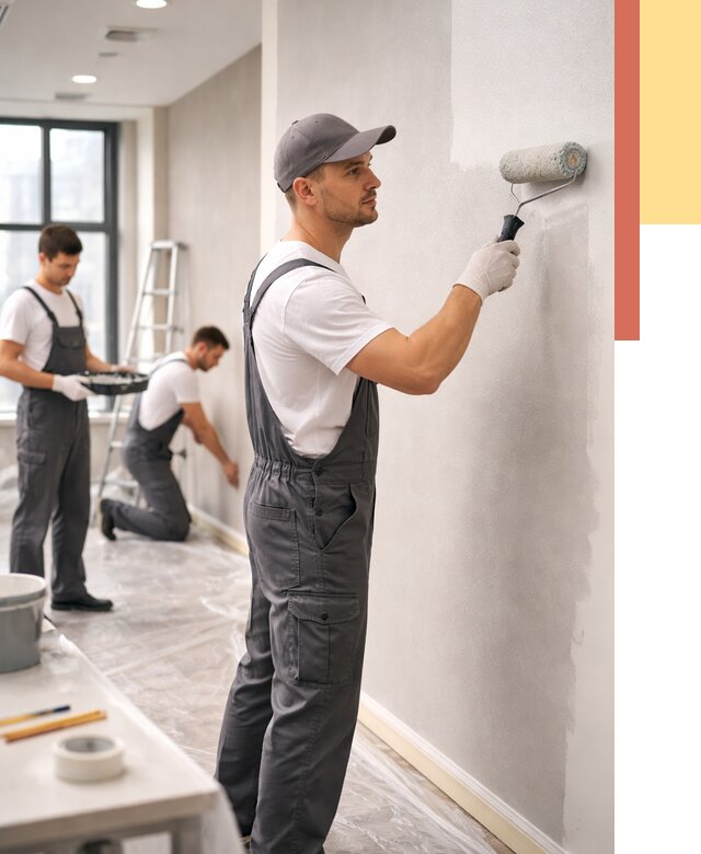 Покраска стен в офисе в Урюпинске от 8756 руб. — быстро и недорого | ОТДЕЛОЧНИК-Рюп