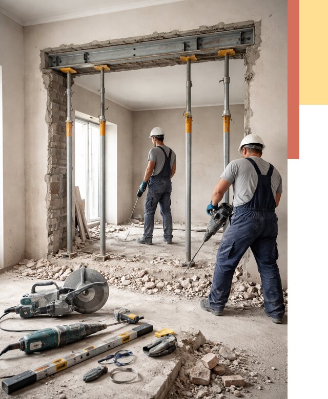 Прорезка проема в стене в Урюпинске от 4635 руб. — быстро и недорого | ОТДЕЛОЧНИК-Рюп