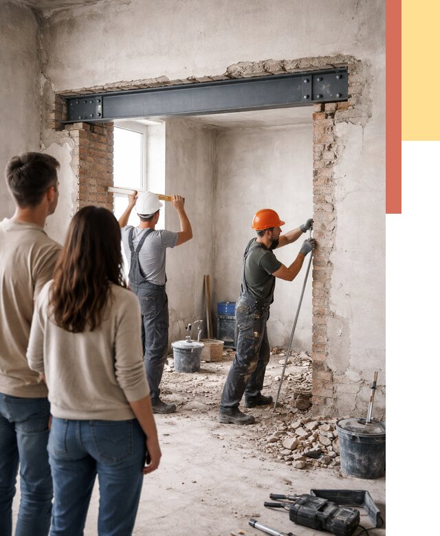 Усиление проема в стене в Урюпинске от 9786 руб. — усиление дверного проема металлоконструкцией | ОТДЕЛОЧНИК-Рюп