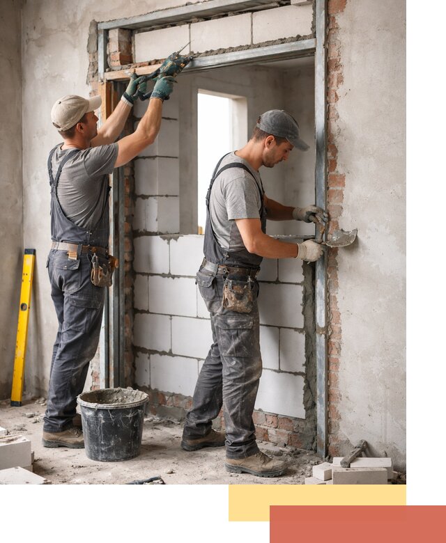 Закладка дверного проема под ключ в Урюпинске: демонтаж, монтаж, отделка