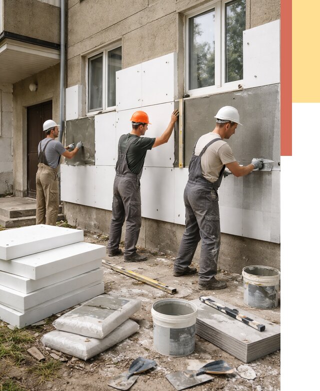 Утепление стен пенопластом в Урюпинске от 1803 руб. — недорого и под ключ | ОТДЕЛОЧНИК-Рюп