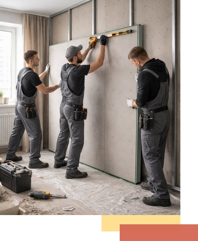 Шумоизоляция стен панелями ЗИПС в Урюпинске для жилых и коммерческих помещений