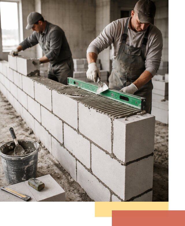Кладка перегородок из газобетона в Урюпинске быстро и качественно