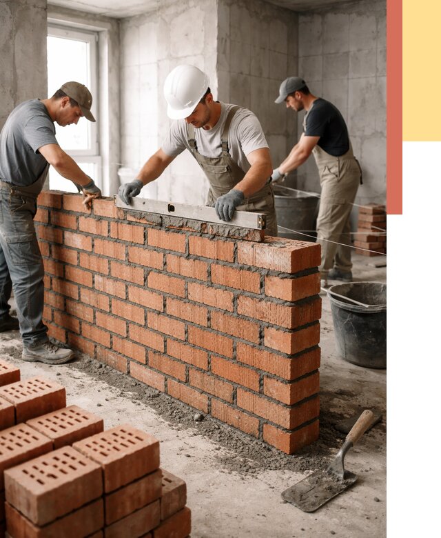 Кладка перегородок из кирпича в Урюпинске от 3605 руб. за м² | ОТДЕЛОЧНИК-Рюп