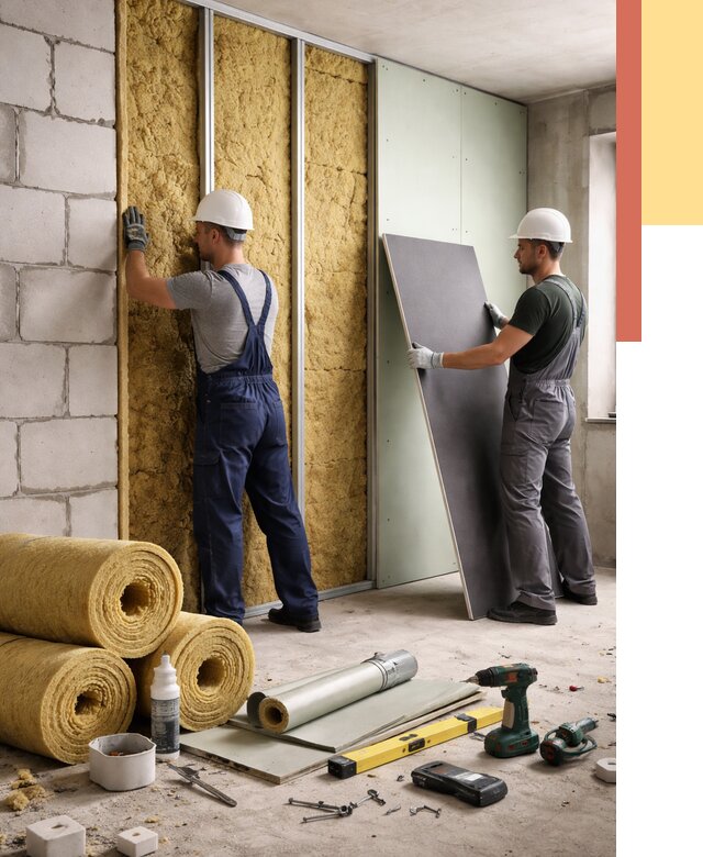 Шумоизоляция перегородок из блоков в Урюпинске от 1906 руб./м² — быстро и недорого | ОТДЕЛОЧНИК-Рюп