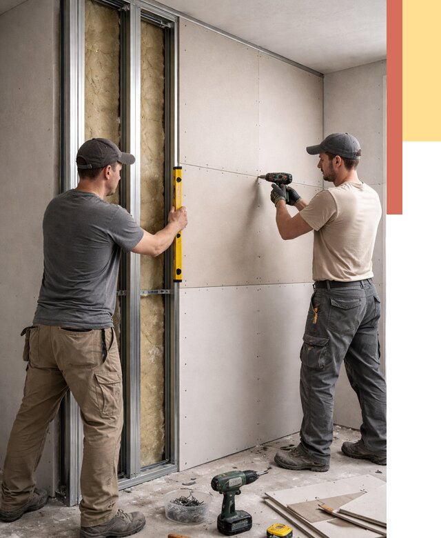 Монтаж двухслойной перегородки из гипсокартона в Урюпинске от 1494 руб. | ОТДЕЛОЧНИК-Рюп