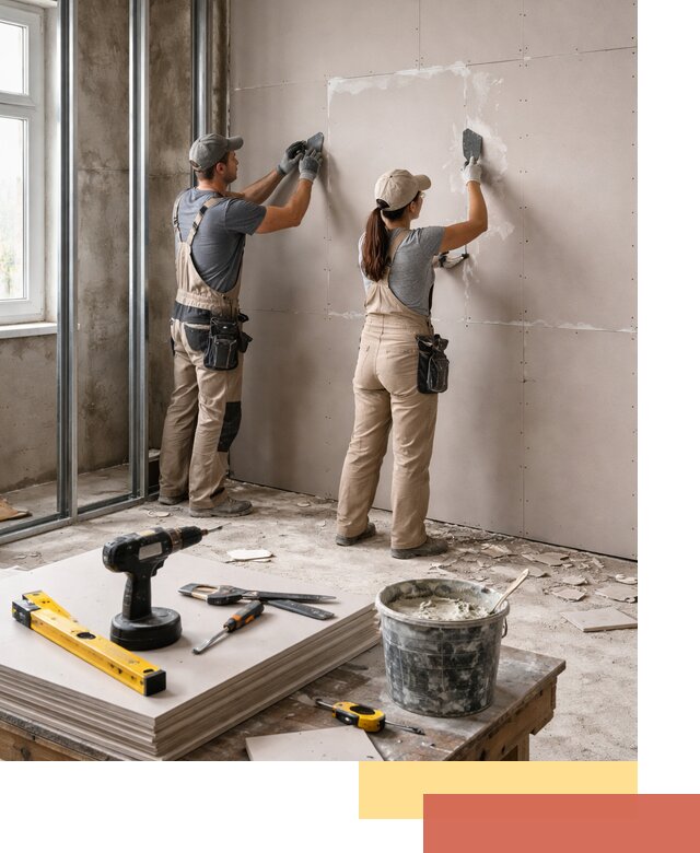 Монтаж двухслойной перегородки из гипсокартона в Урюпинске