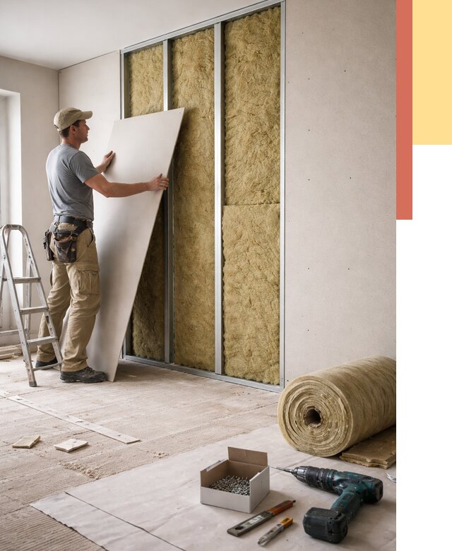 Перегородка из гипсокартона с шумоизоляцией в Урюпинске от 3214 руб. | ОТДЕЛОЧНИК-Рюп