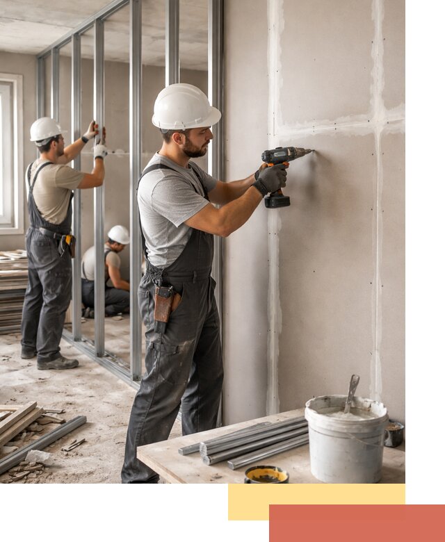 Перегородки из огнестойкого гипсокартона в Урюпинске под ключ