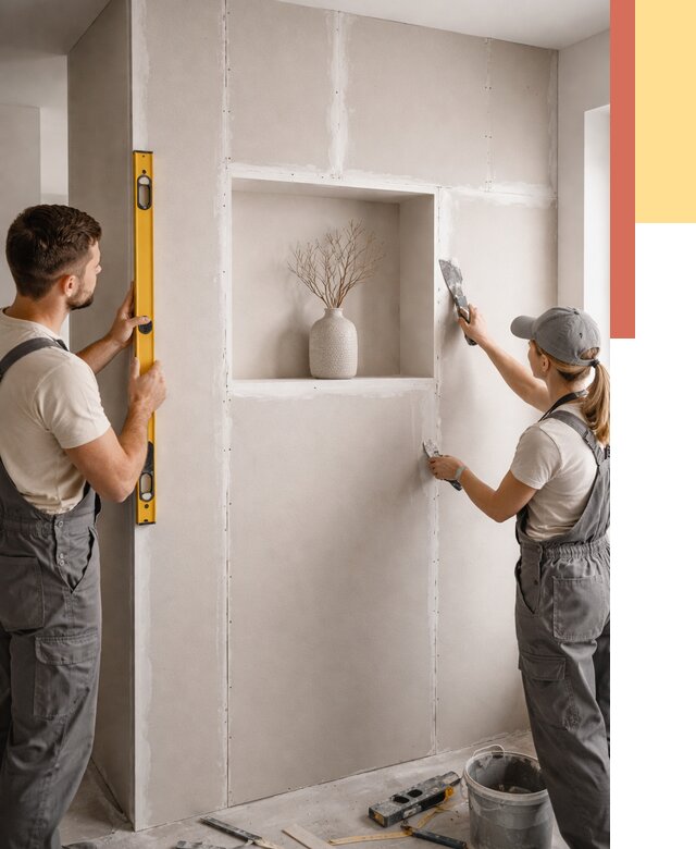 Перегородка из гипсокартона с нишей в Урюпинске от 3348 руб. под ключ | ОТДЕЛОЧНИК-Рюп