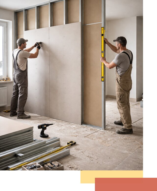 Зонирующая перегородка из гипсокартона под ключ в Урюпинске