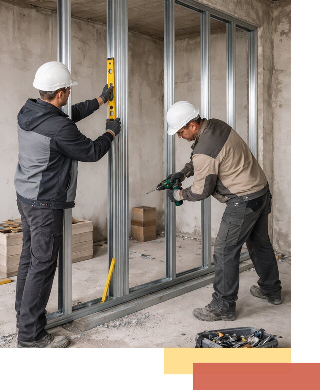 Монтаж каркаса перегородки из профиля в Урюпинске