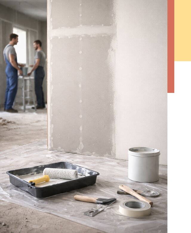 Покраска перегородок из гипсокартона в Урюпинске от 4635 руб. под ключ | ОТДЕЛОЧНИК-Рюп