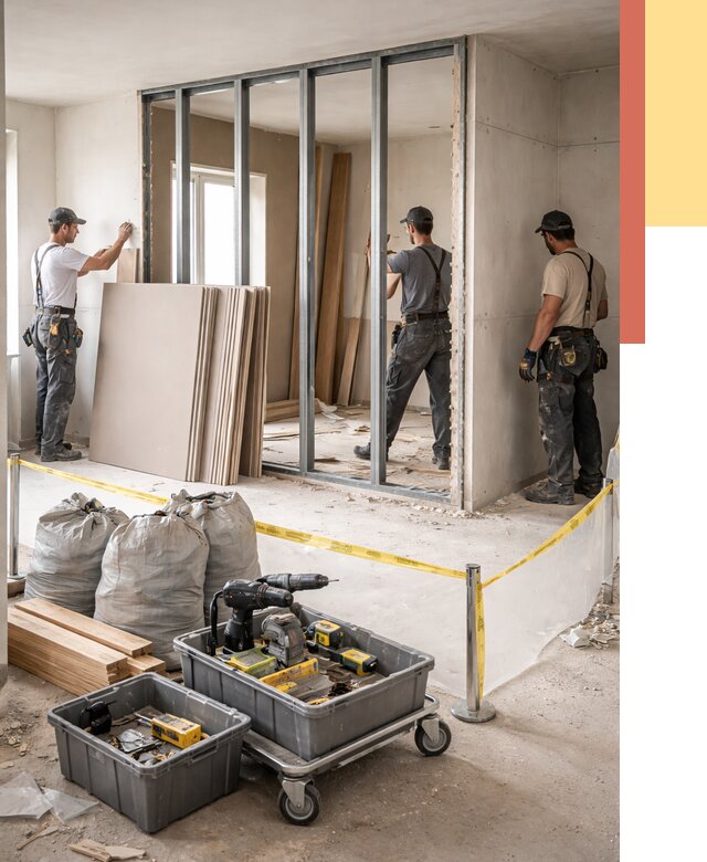 Перенос гипсокартонной перегородки в Урюпинске под ключ от 4635 руб. | Демонтаж и монтаж – ОТДЕЛОЧНИК-Рюп