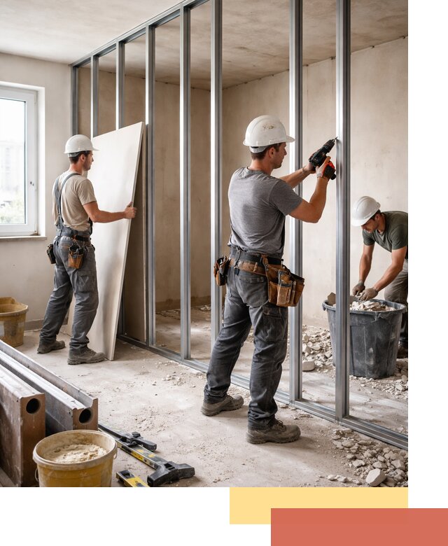 Перенос гипсокартонной перегородки в Урюпинске профессионально и быстро