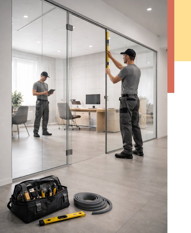 Цельностеклянные перегородки под ключ в Урюпинске от 9786 руб. — монтаж и цены | ОТДЕЛОЧНИК-Рюп