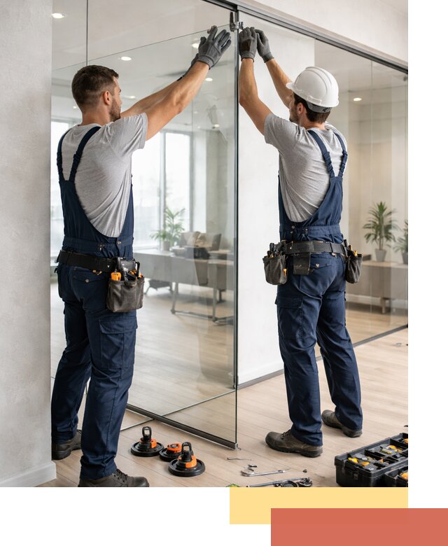 Безрамные стеклянные перегородки под ключ в Урюпинске