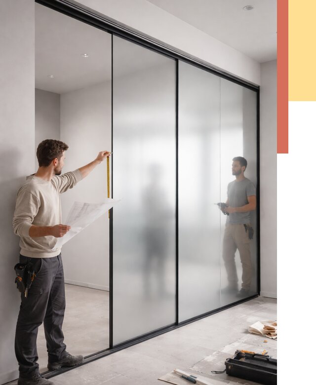 Матовые стеклянные перегородки в Урюпинске от 8756 руб. — монтаж и установка | ОТДЕЛОЧНИК-Рюп