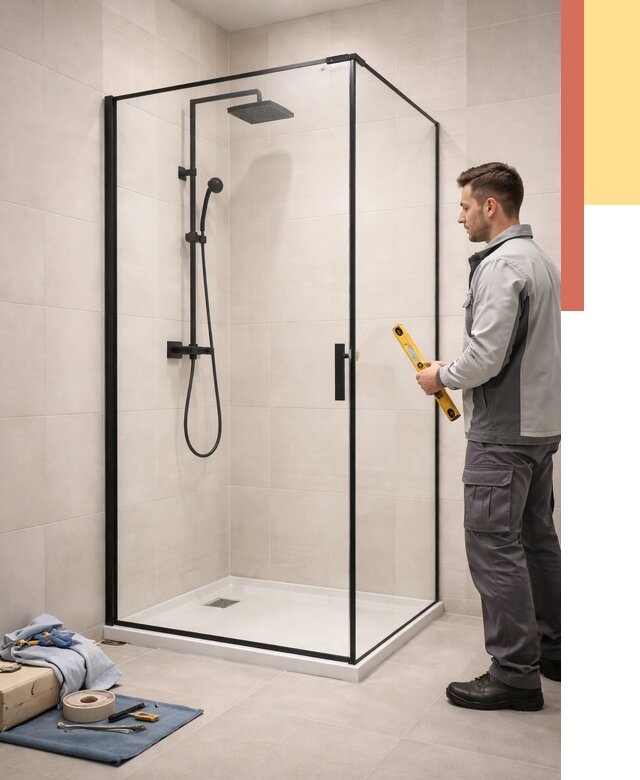 Стеклянные перегородки для душа в Урюпинске от 12876 руб. | Монтаж под ключ — ОТДЕЛОЧНИК-Рюп