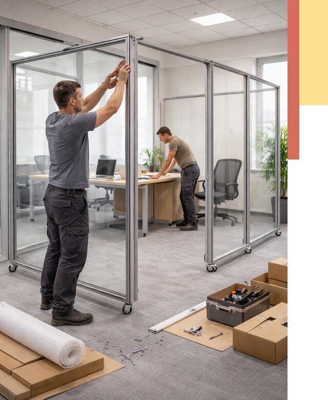 Мобильные офисные перегородки в Урюпинске от 12876 руб. — установка под ключ | ОТДЕЛОЧНИК-Рюп